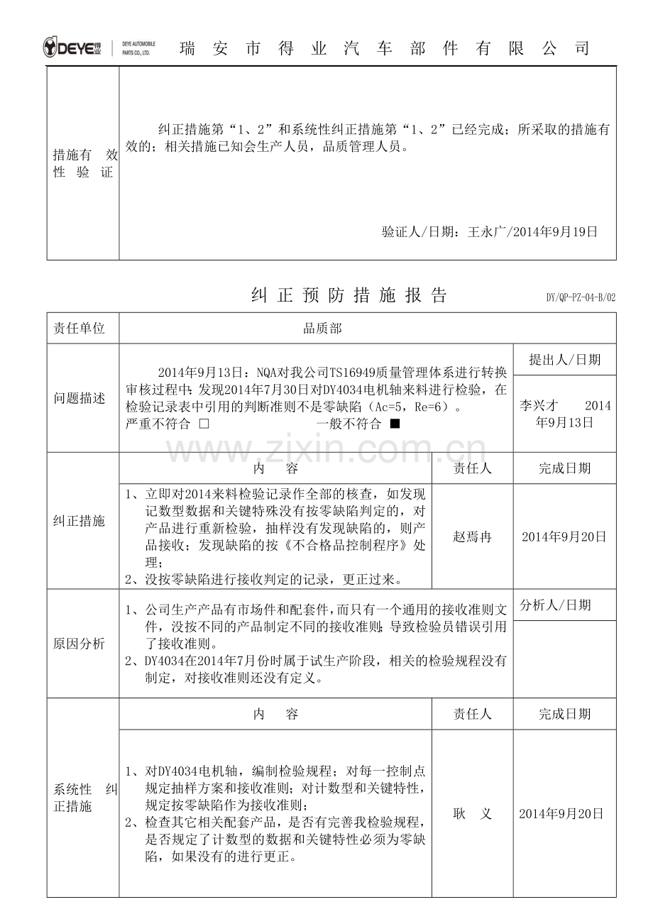 纠正预防措施报告(手工签名).doc_第2页
