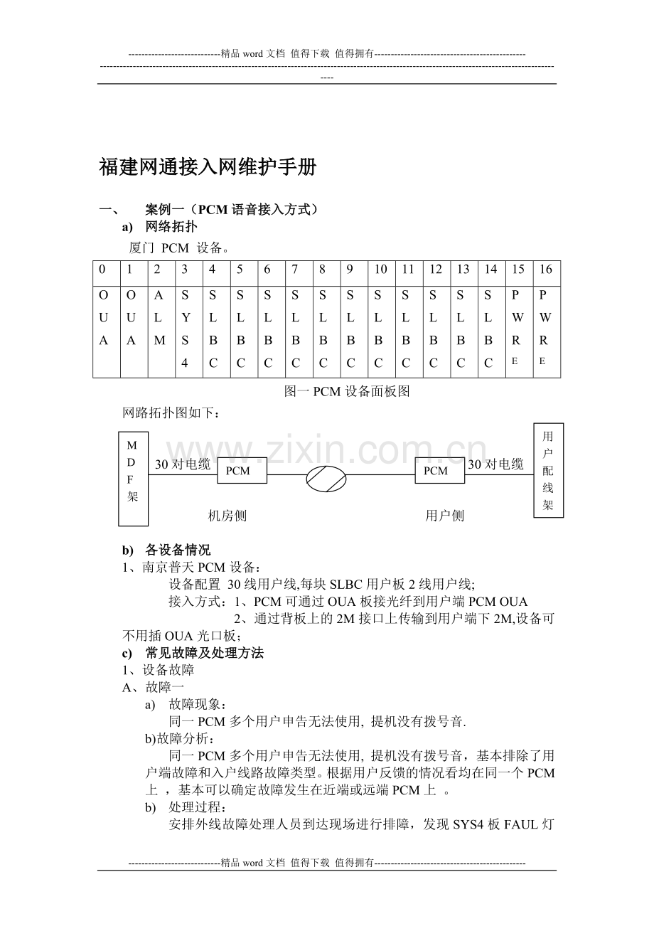 接入网维护手册-语音分册.doc_第1页