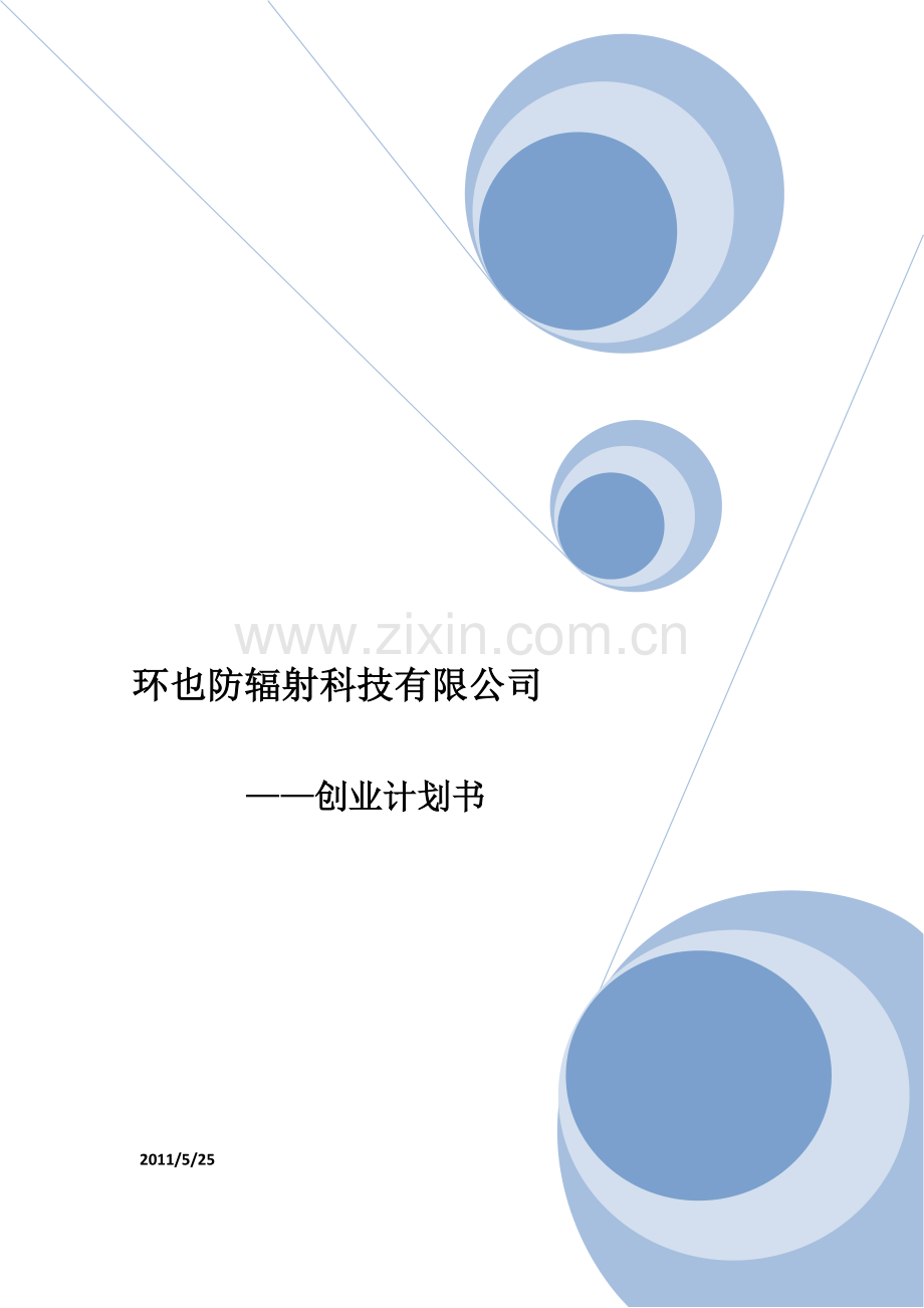 防辐射科技有限公司项目计划书.doc_第1页