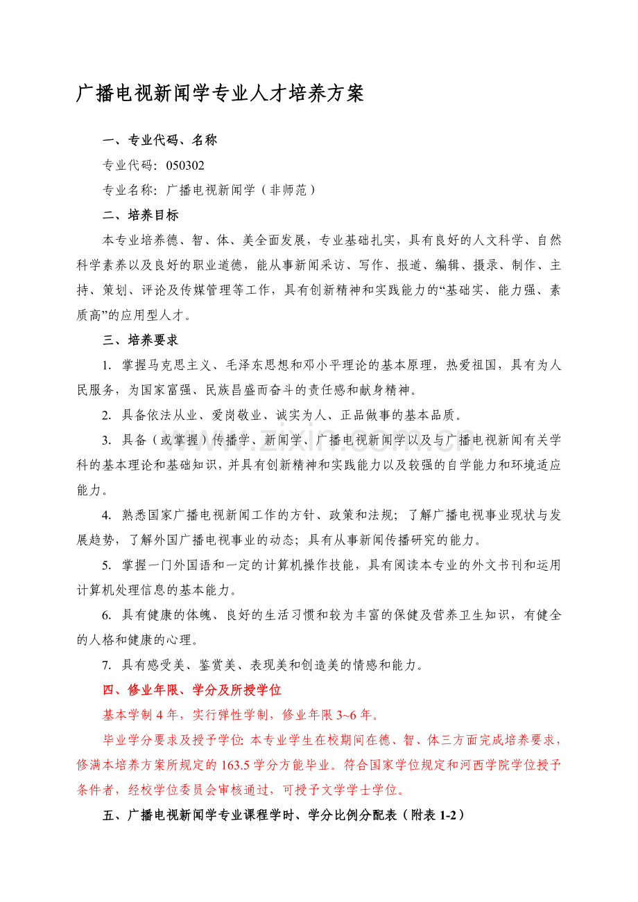 广播电视新闻学培养方案.doc_第1页