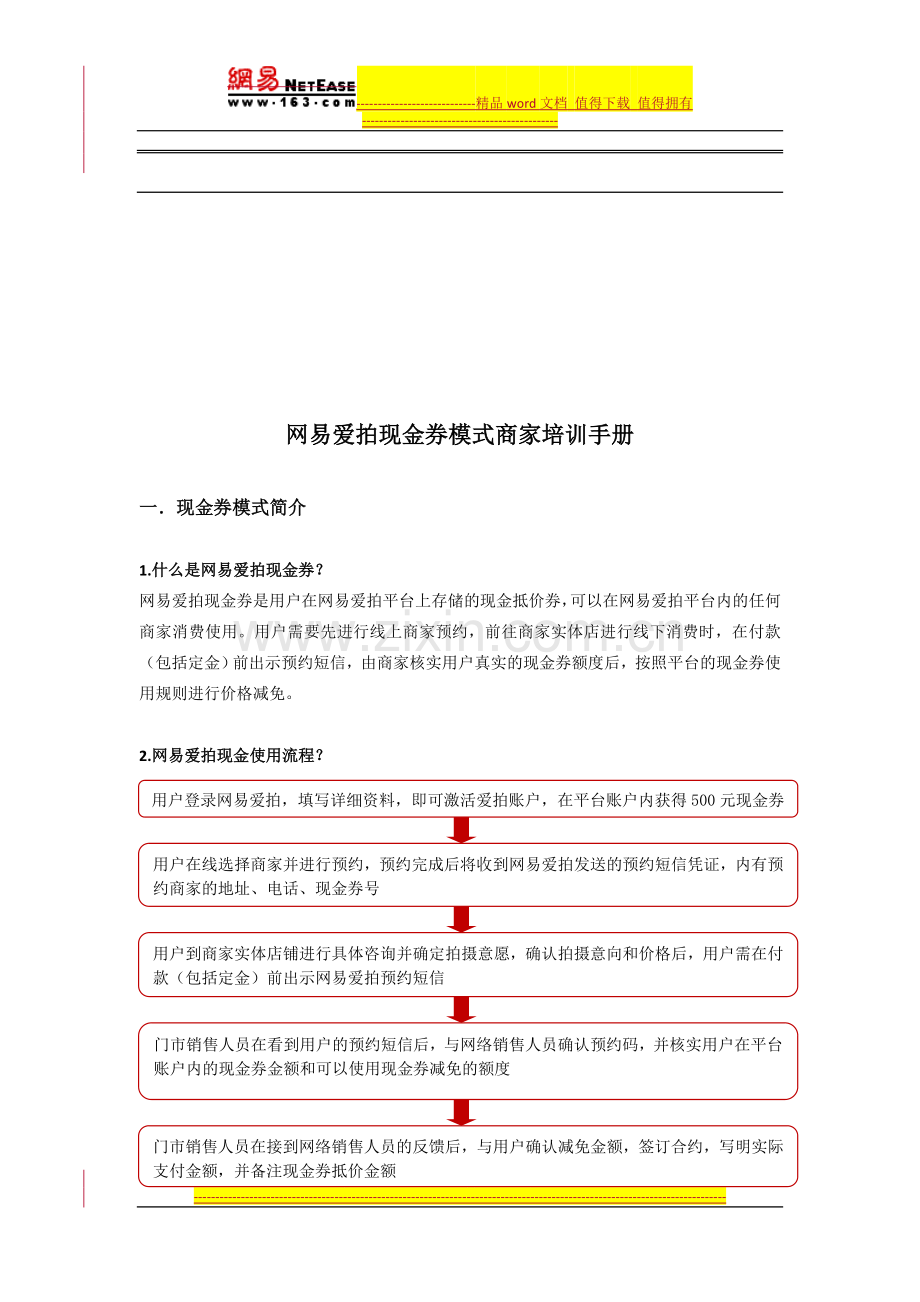 网易爱拍现金券模式商家培训手册.doc_第1页