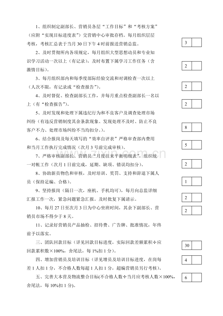 营销部长工作目标及考核方案..doc_第2页