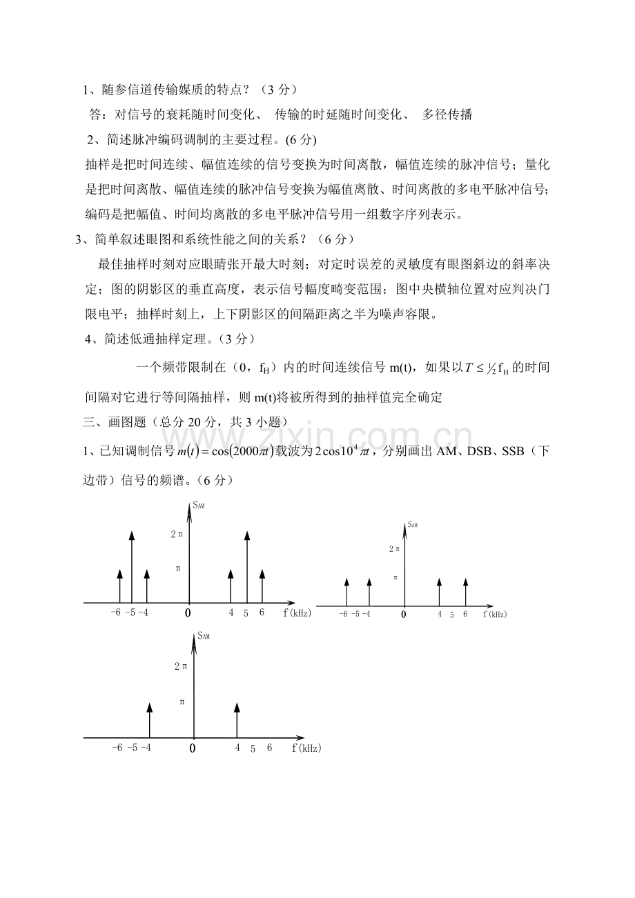 电子信息通信原理期末考试试题及答案.doc_第2页