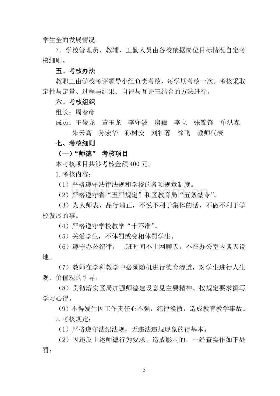 上河镇中心小学教师绩效考核方案.doc_第2页
