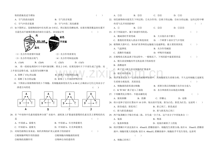 高二生物第二次月考试卷.doc_第2页