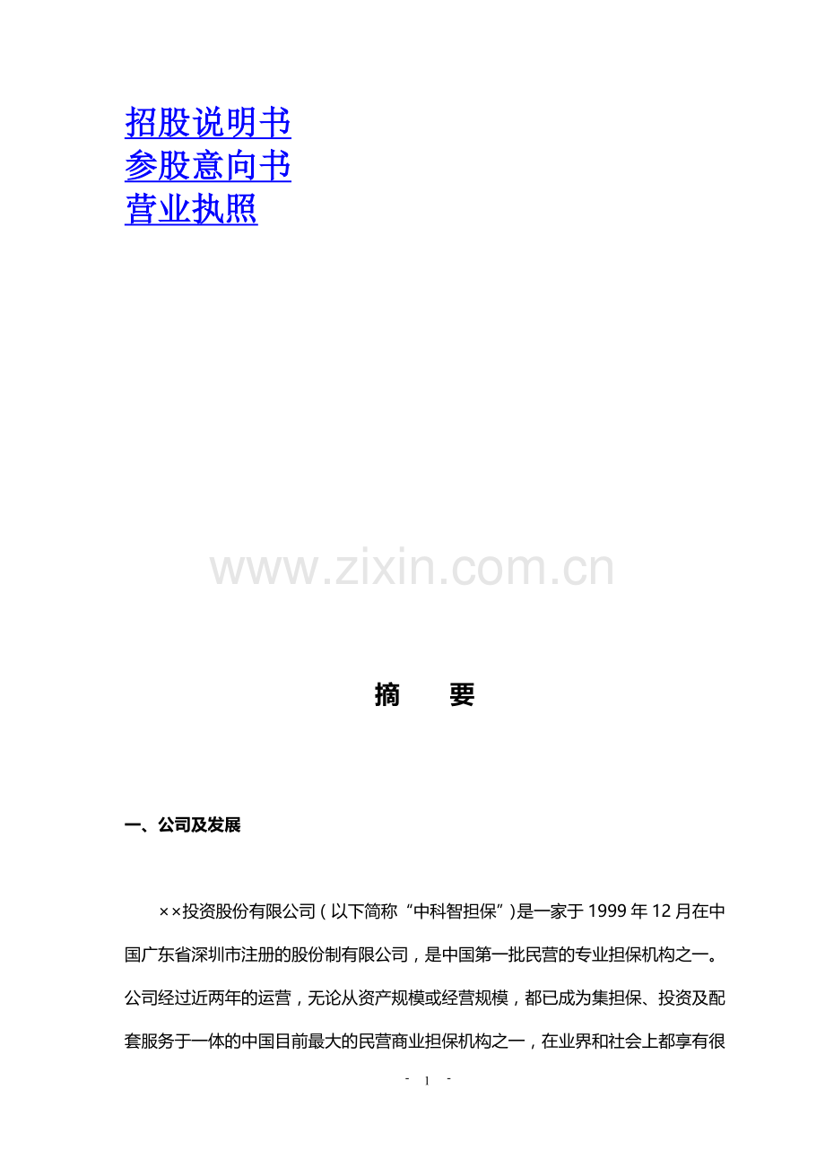 金融投资公司商业计划书(终极版).doc_第2页