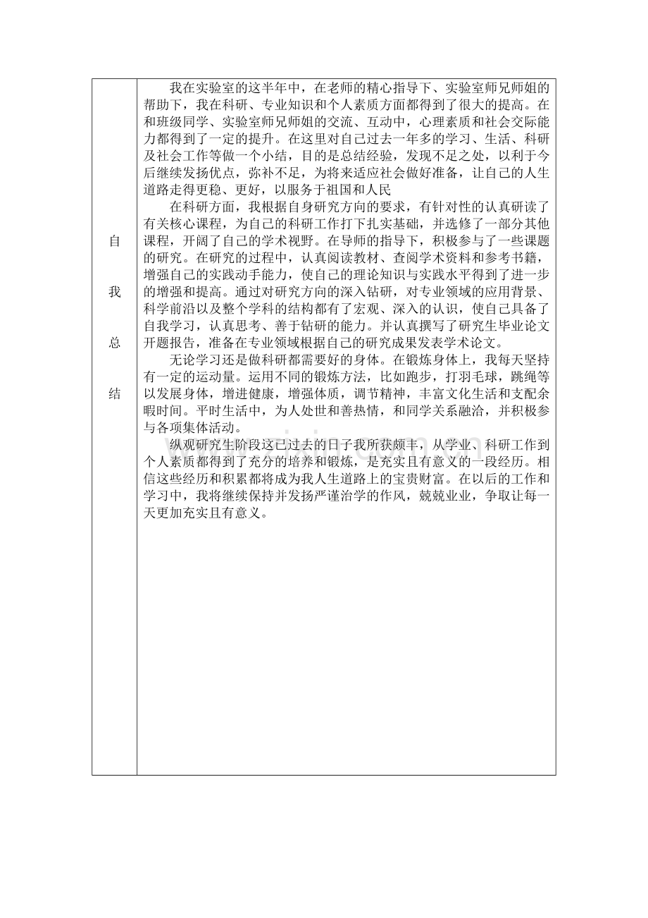 天津大学硕士生中期考核登记表..doc_第2页