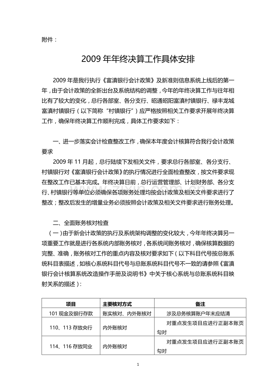 2009年年终决算安排.doc_第1页
