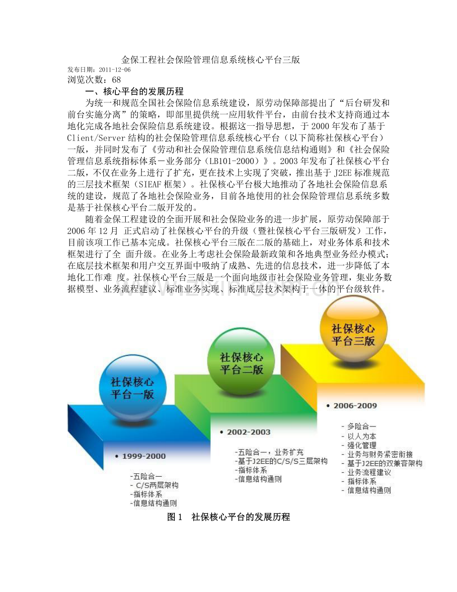 金保工程社会保险管理信息系统核心平台三1.doc_第1页