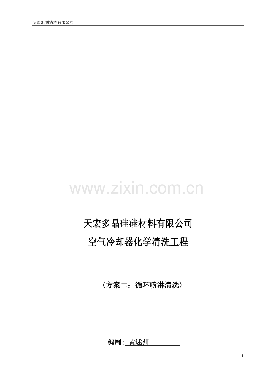 天宏空冷器清洗方案.doc_第1页