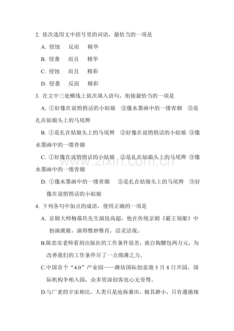 山东省潍坊市2016年中考语文试题.doc_第2页