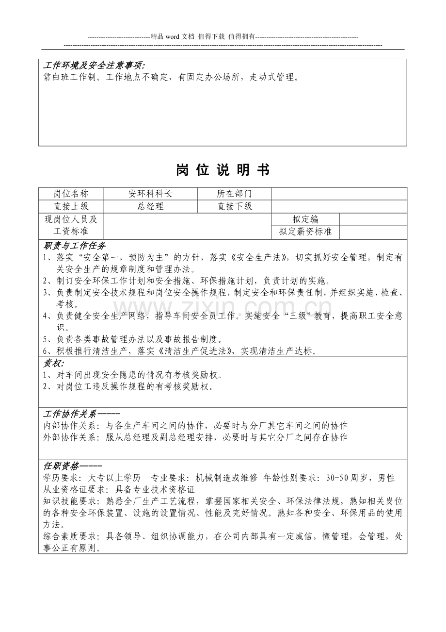 岗位说明书(职责和标准).doc_第2页