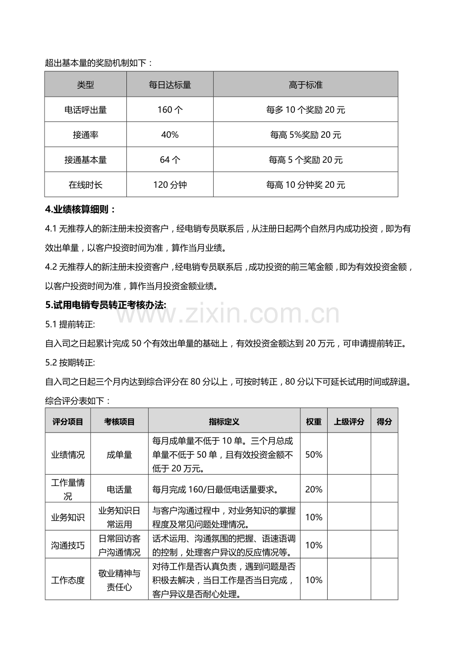 客服电销员工薪资考核制度11.doc_第2页