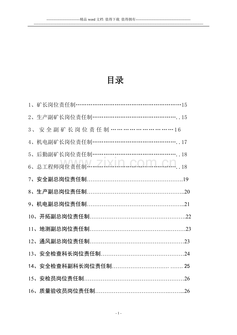 (用)超越实业有限公司王家岭新井岗位责任制汇编1.doc_第2页