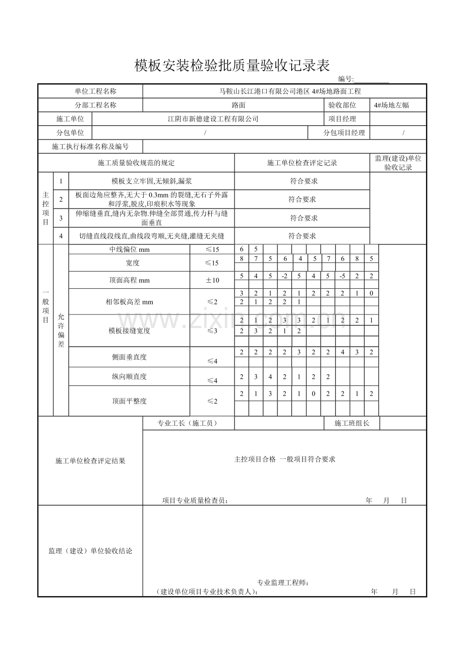 挖土方路基检验批质量验收记录表.doc_第1页