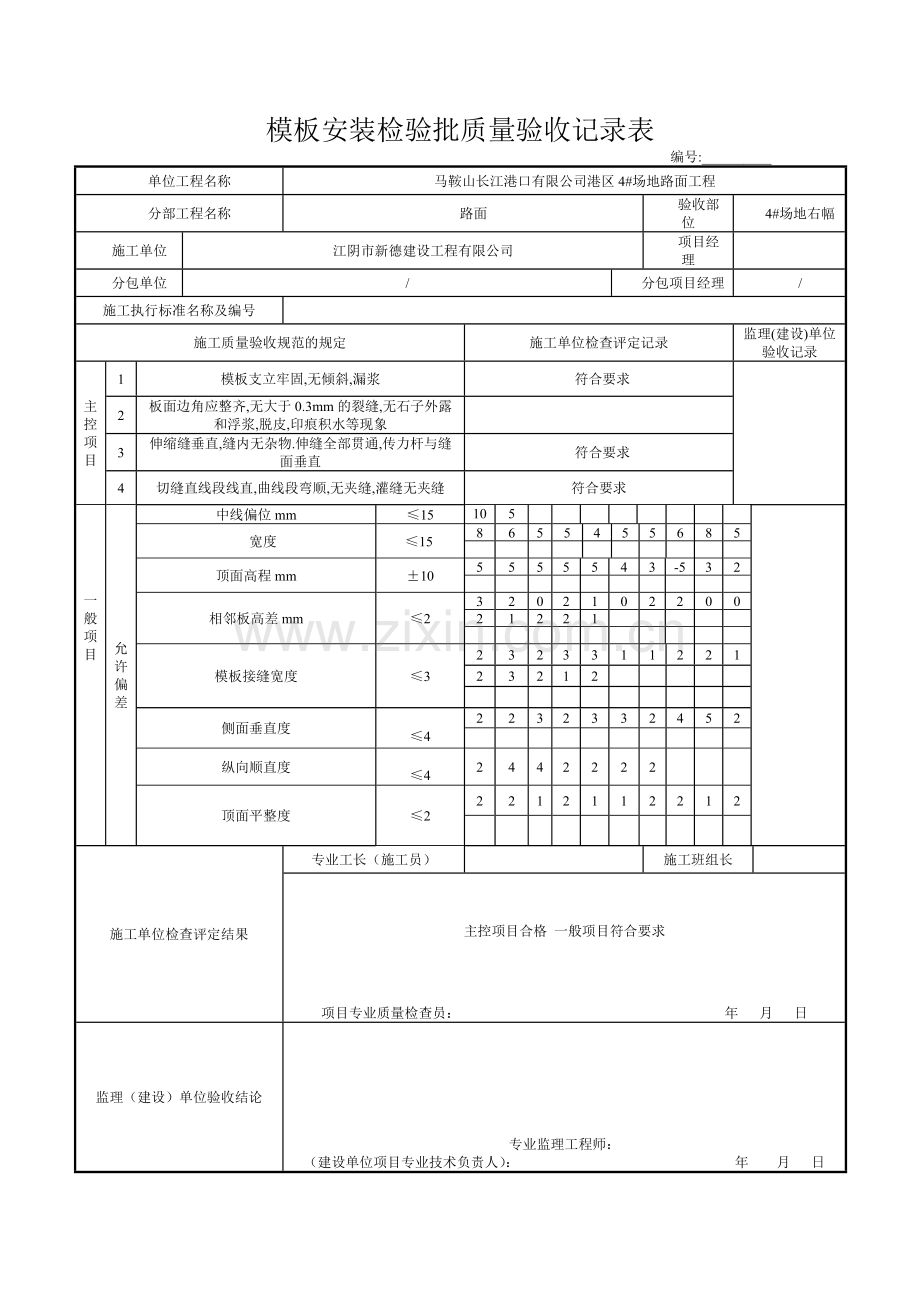 挖土方路基检验批质量验收记录表.doc_第2页