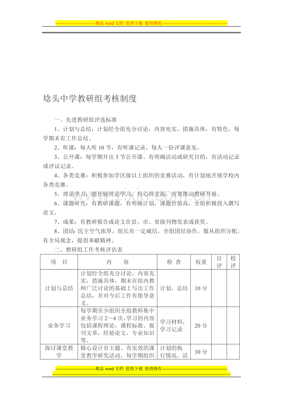 埝头中学教研组考核制度.doc_第1页