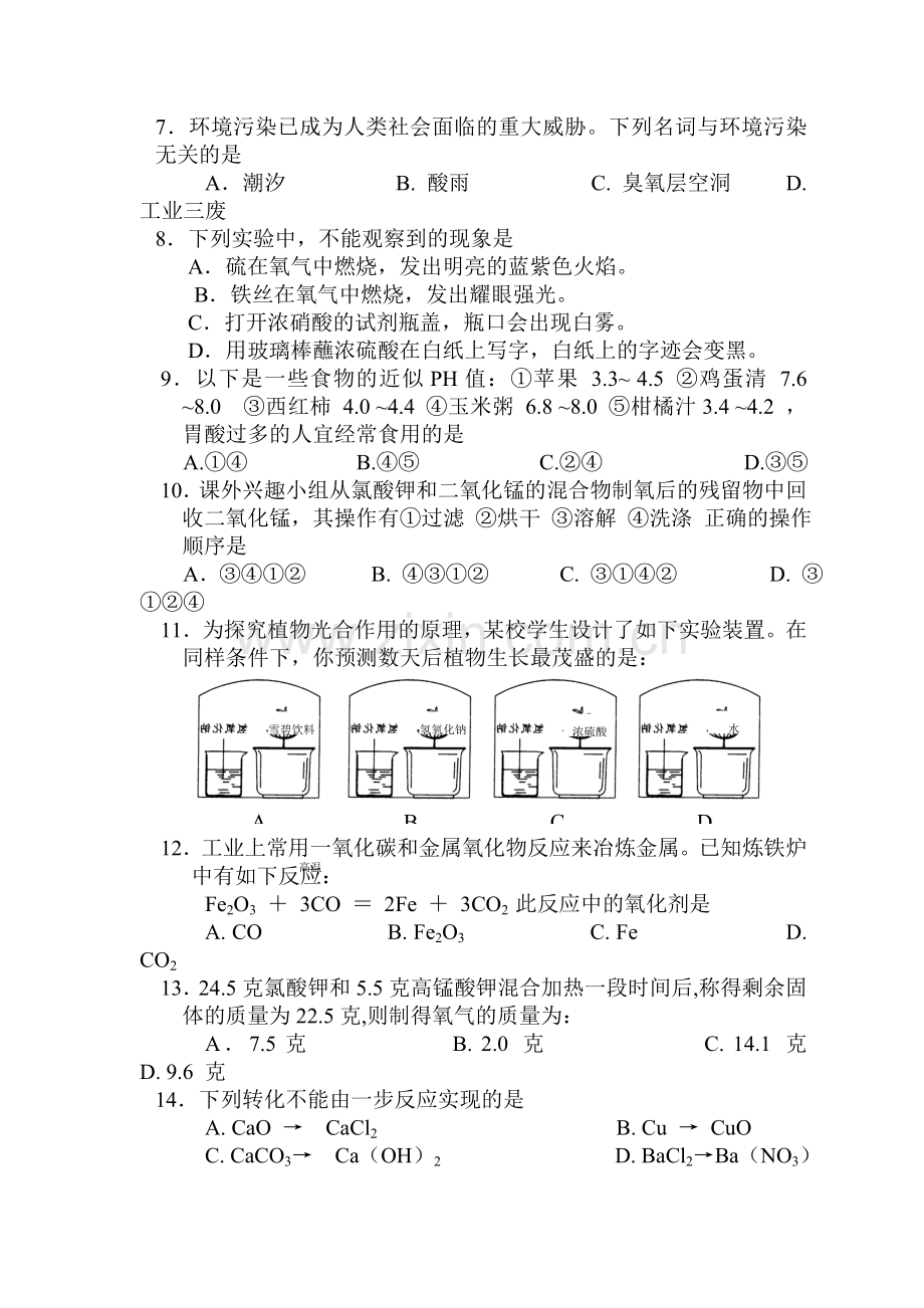 九年级化学下册适应性综合训练题19.doc_第2页