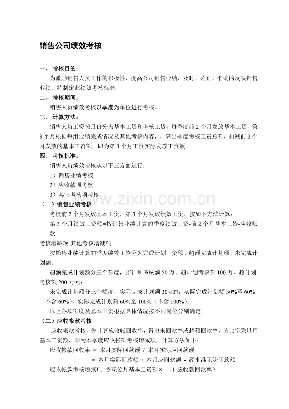 销售公司绩效考核)..doc_第1页