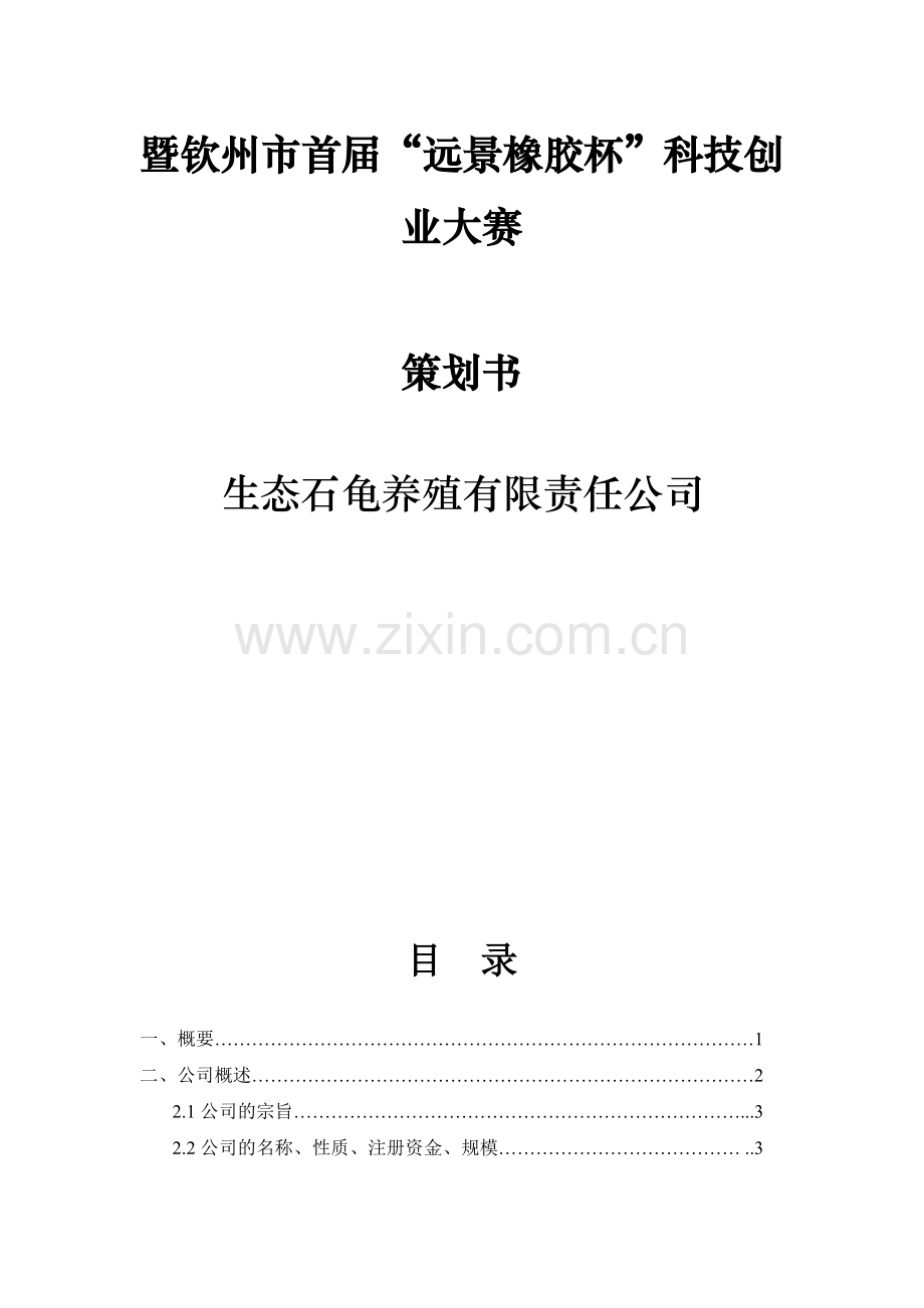 生态石龟养殖有限责任公司计划书.doc_第2页