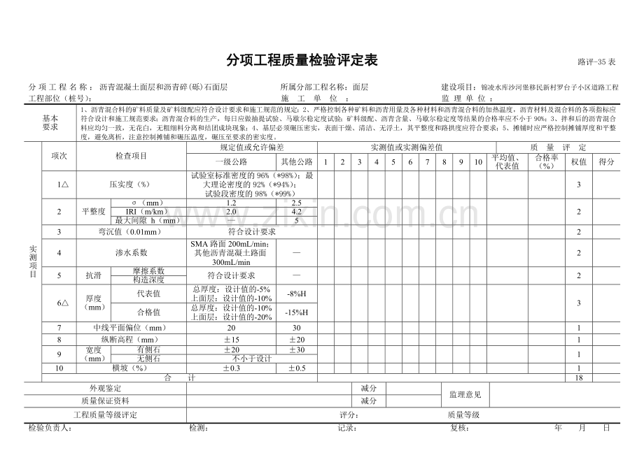 4路面分项工程质量检验评定表34-47.doc_第2页