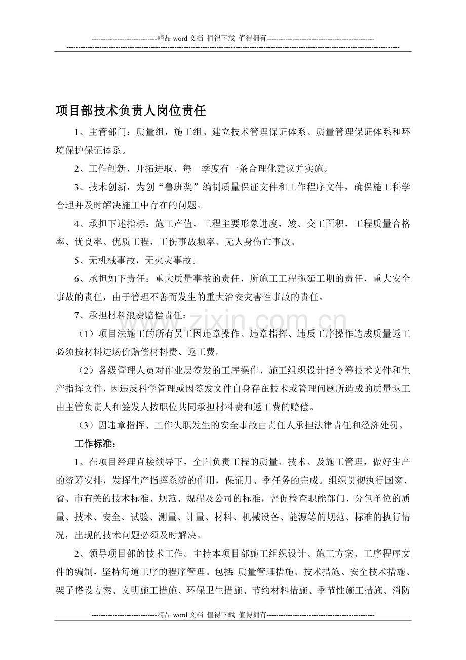 技术负责人岗位责任.doc_第1页