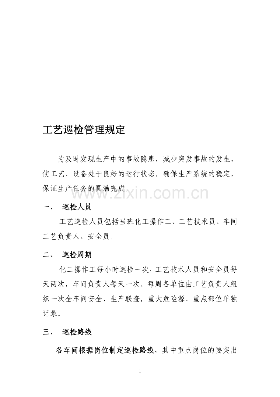 工艺巡检管理规定.doc_第1页