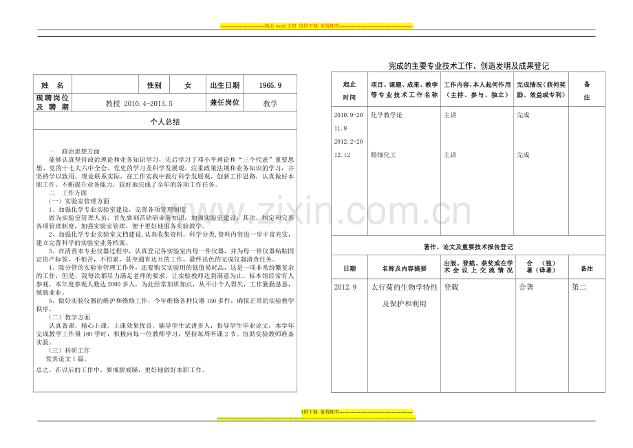 12年专业技术人员年度考核表..doc_第2页