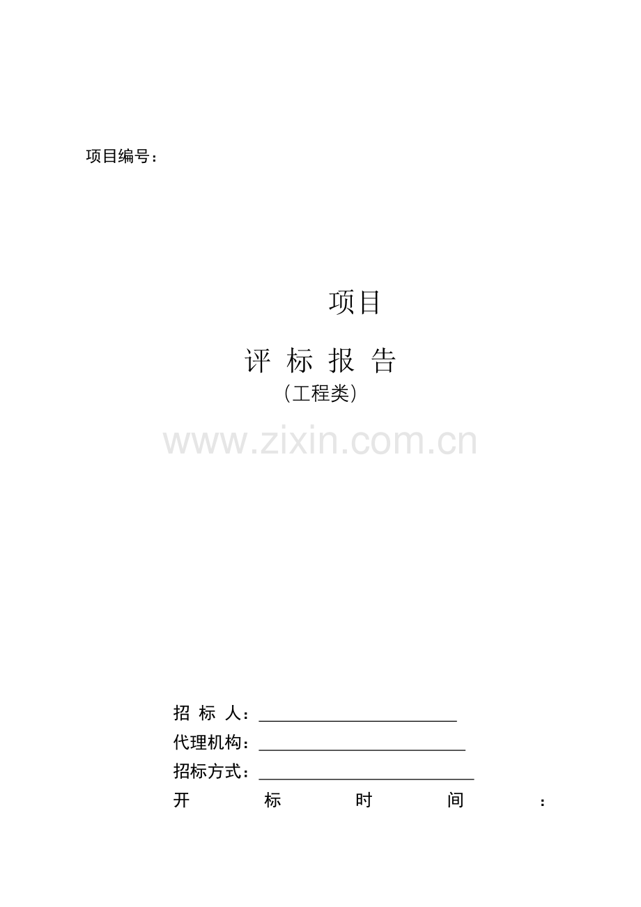 评标报告--公开--工程类.doc_第1页