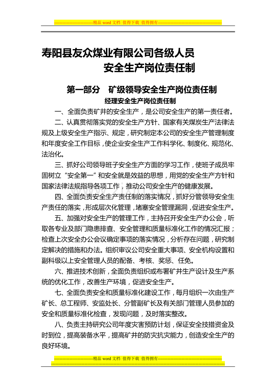友煤安字文2号新岗位责任制.doc_第1页