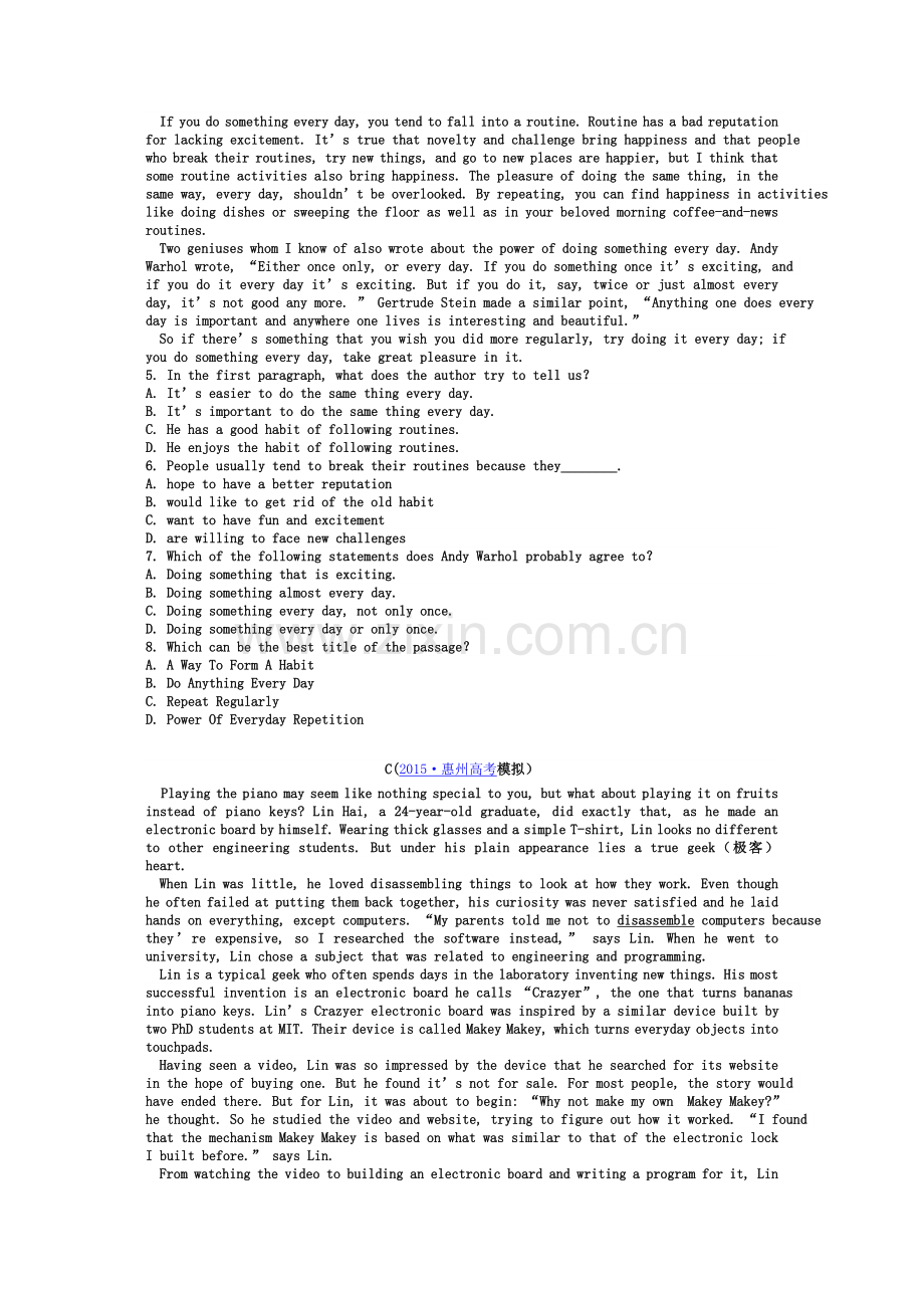 高二英语上册第四周周测试卷.doc_第2页
