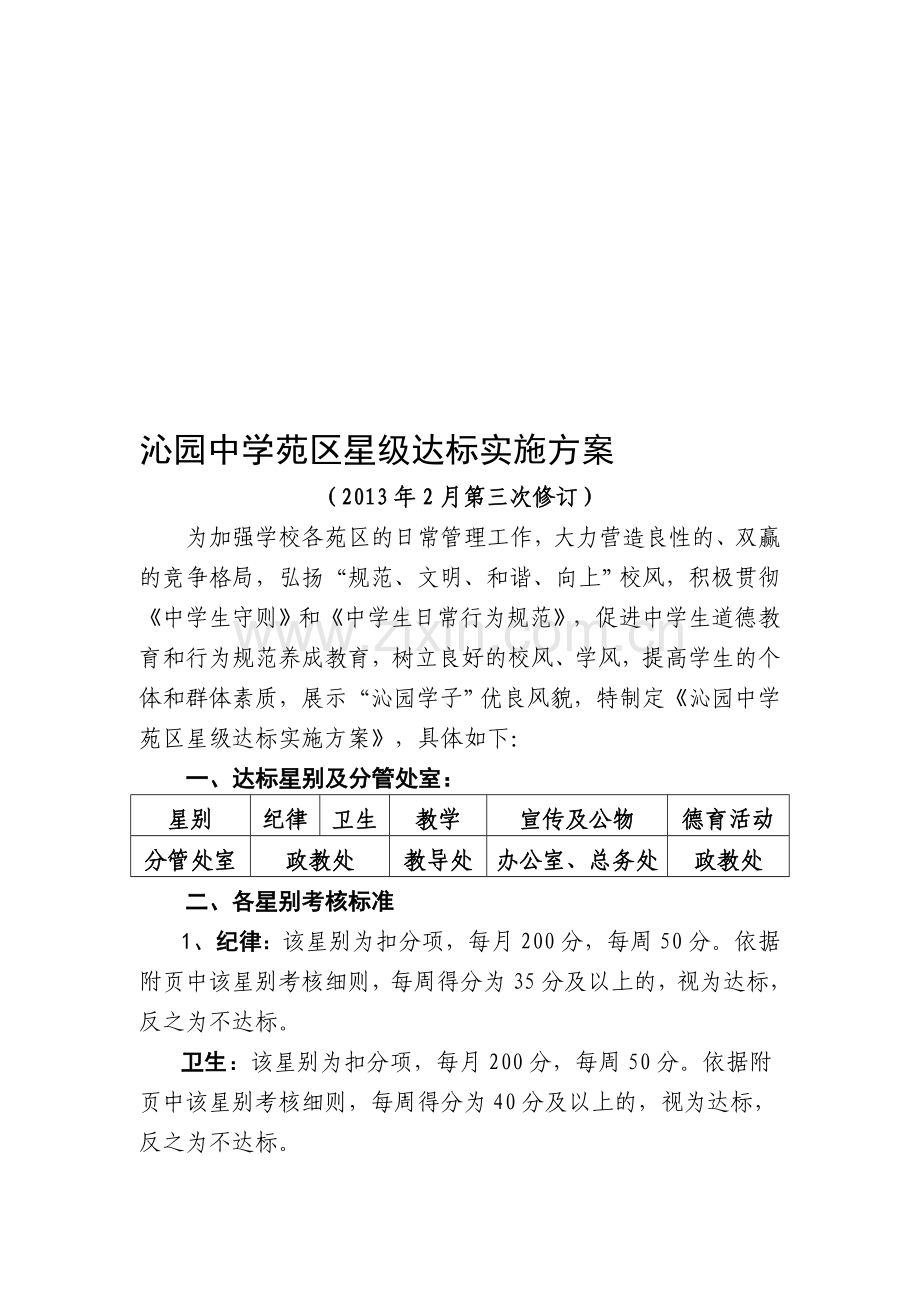 沁园中学苑区达标考核方案..doc_第1页