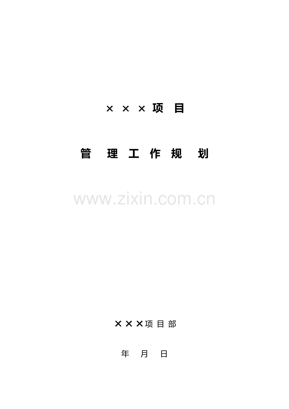 项目管理工作规划范本(该).doc_第1页