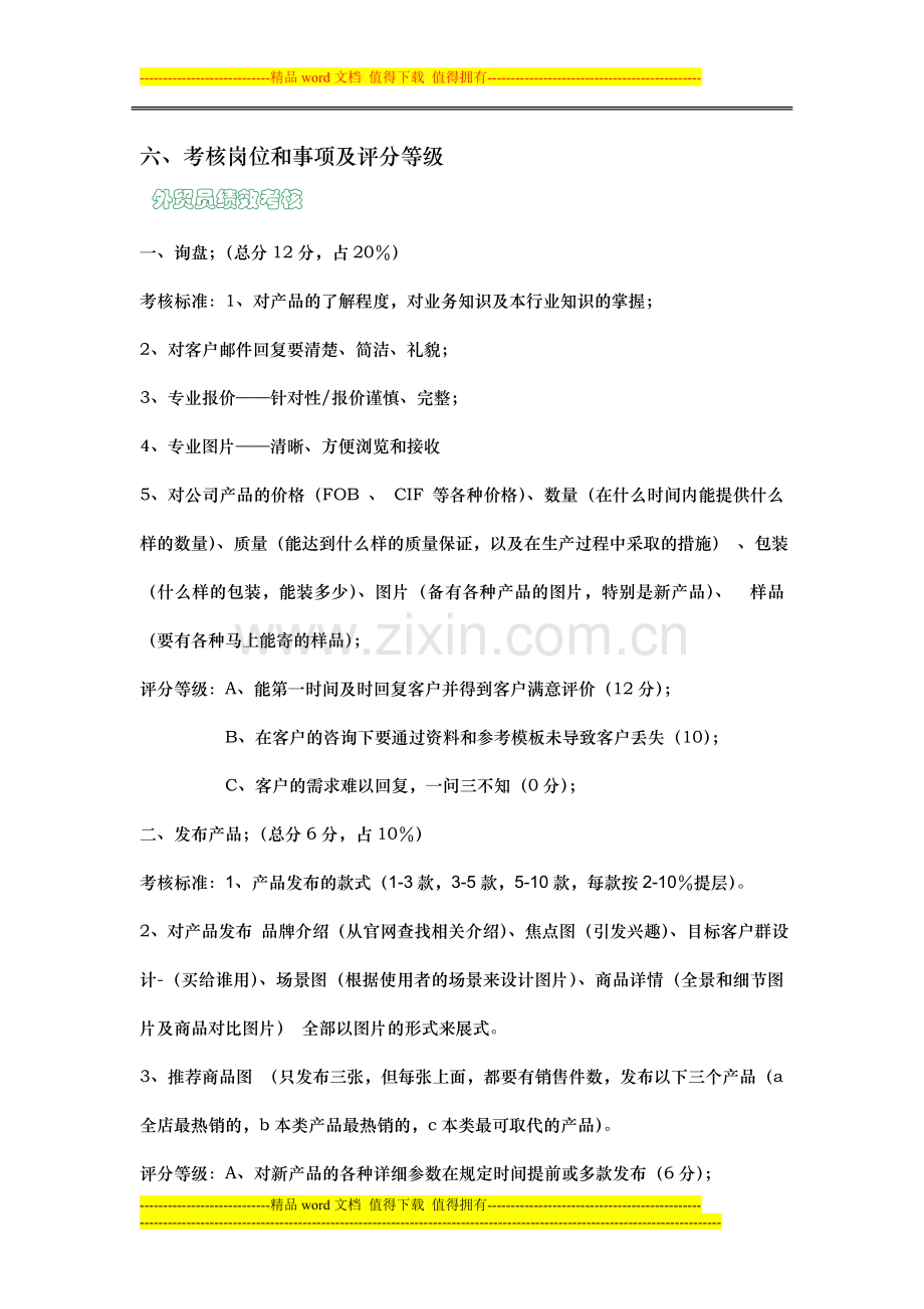 业务绩效考核标准..doc_第2页