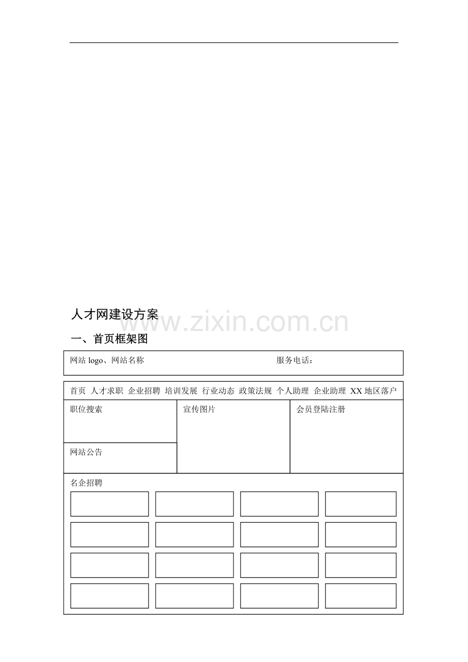 招聘网站方案-人才网站方案-人才网站制作方案-.doc_第1页