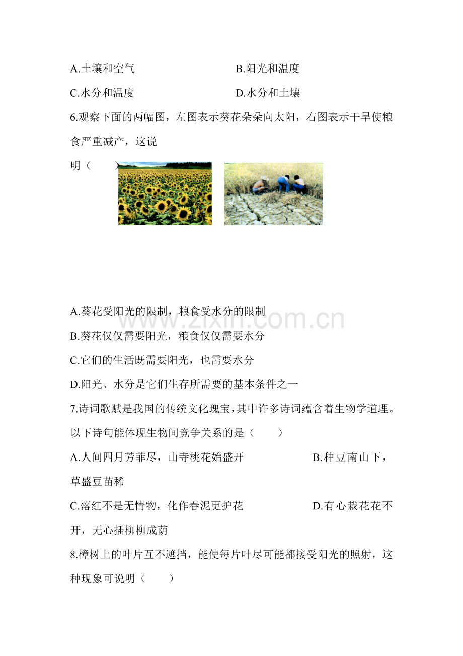 生物与环境的关系检测题.doc_第2页