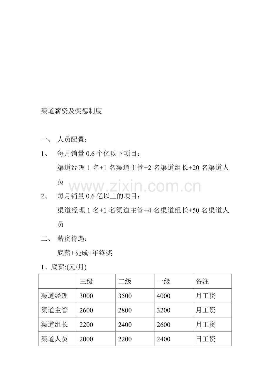 渠道薪资及奖惩制度-2.doc_第1页