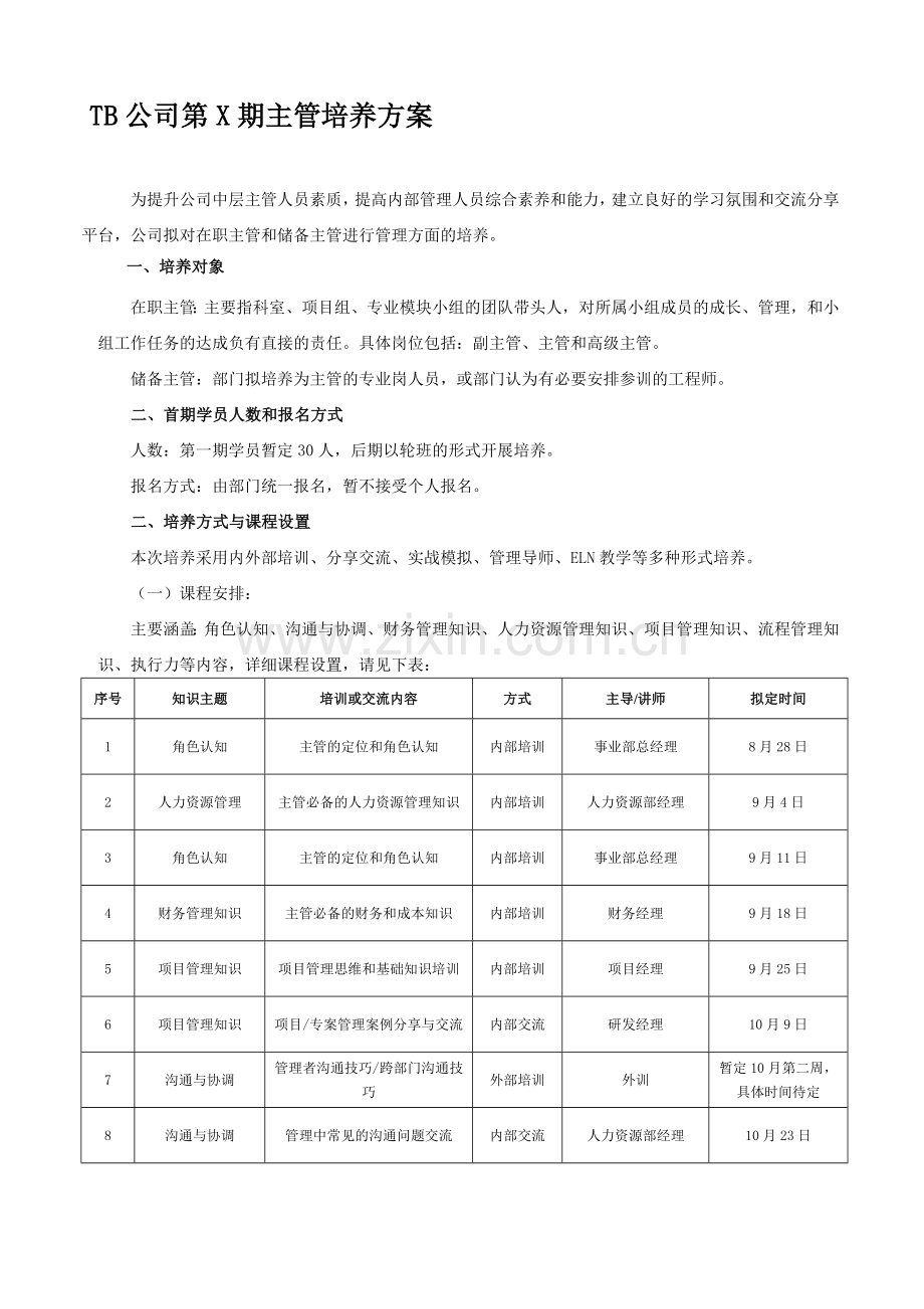 TB公司主管岗位培养方案.doc_第1页