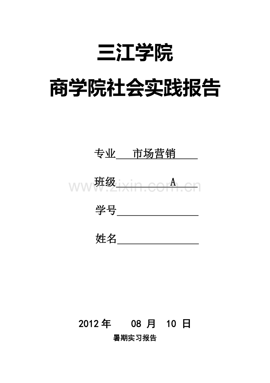 三江学院商学院社会实践报告-范本.doc_第2页