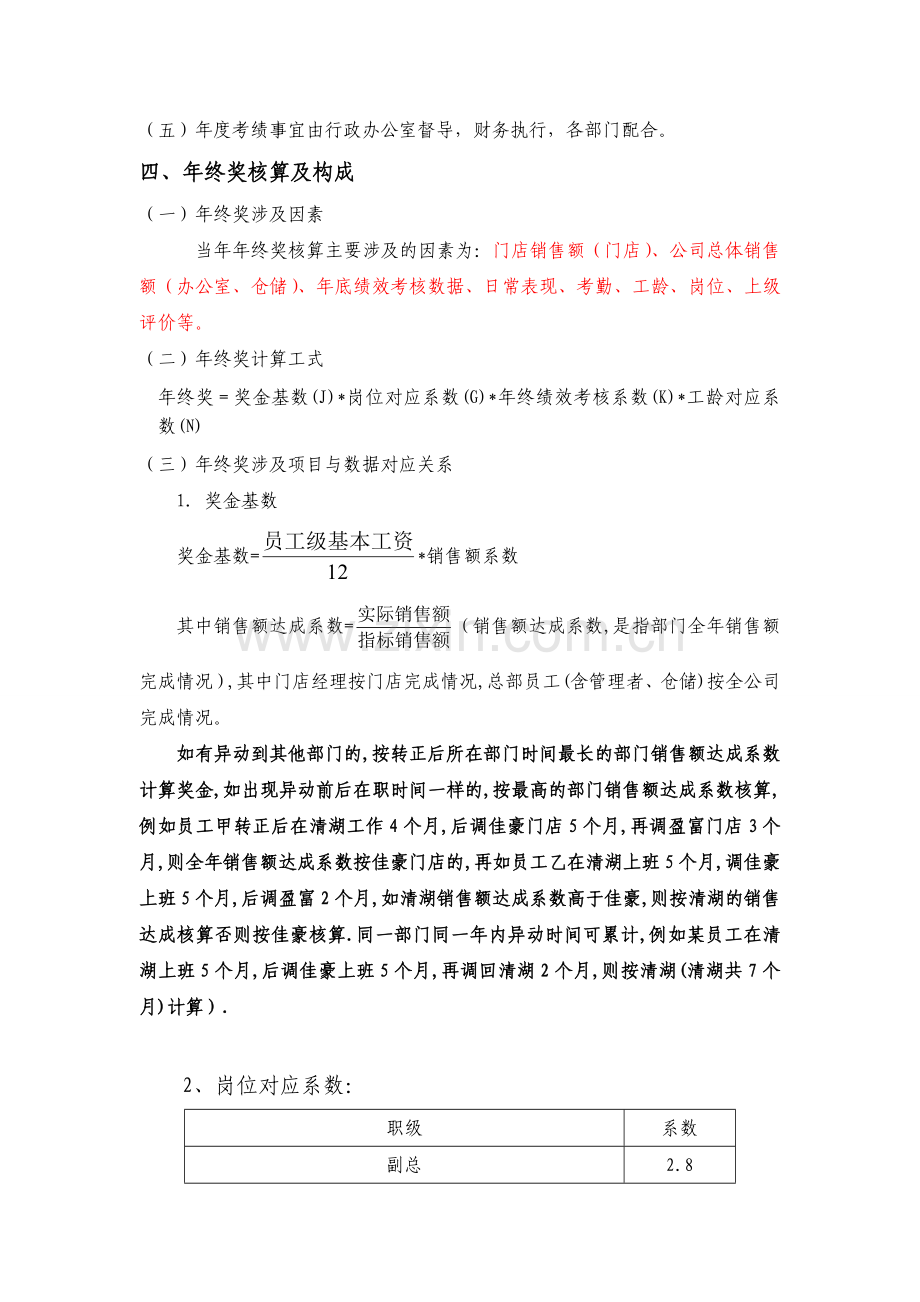 员工年终奖分配方案(规范行政文件).doc_第2页