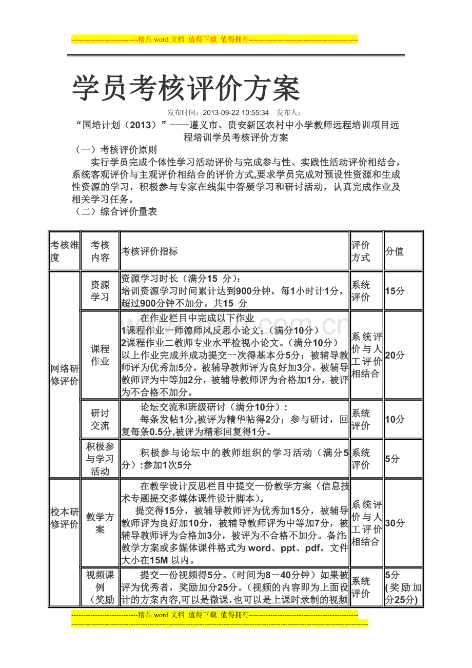 学员考核评价方案..doc_第1页
