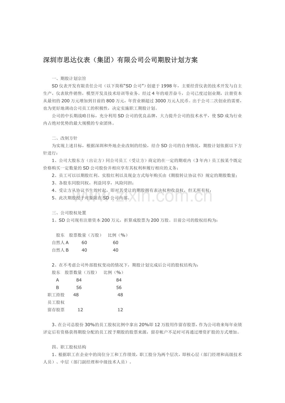 本公司期股计划方案.doc_第1页