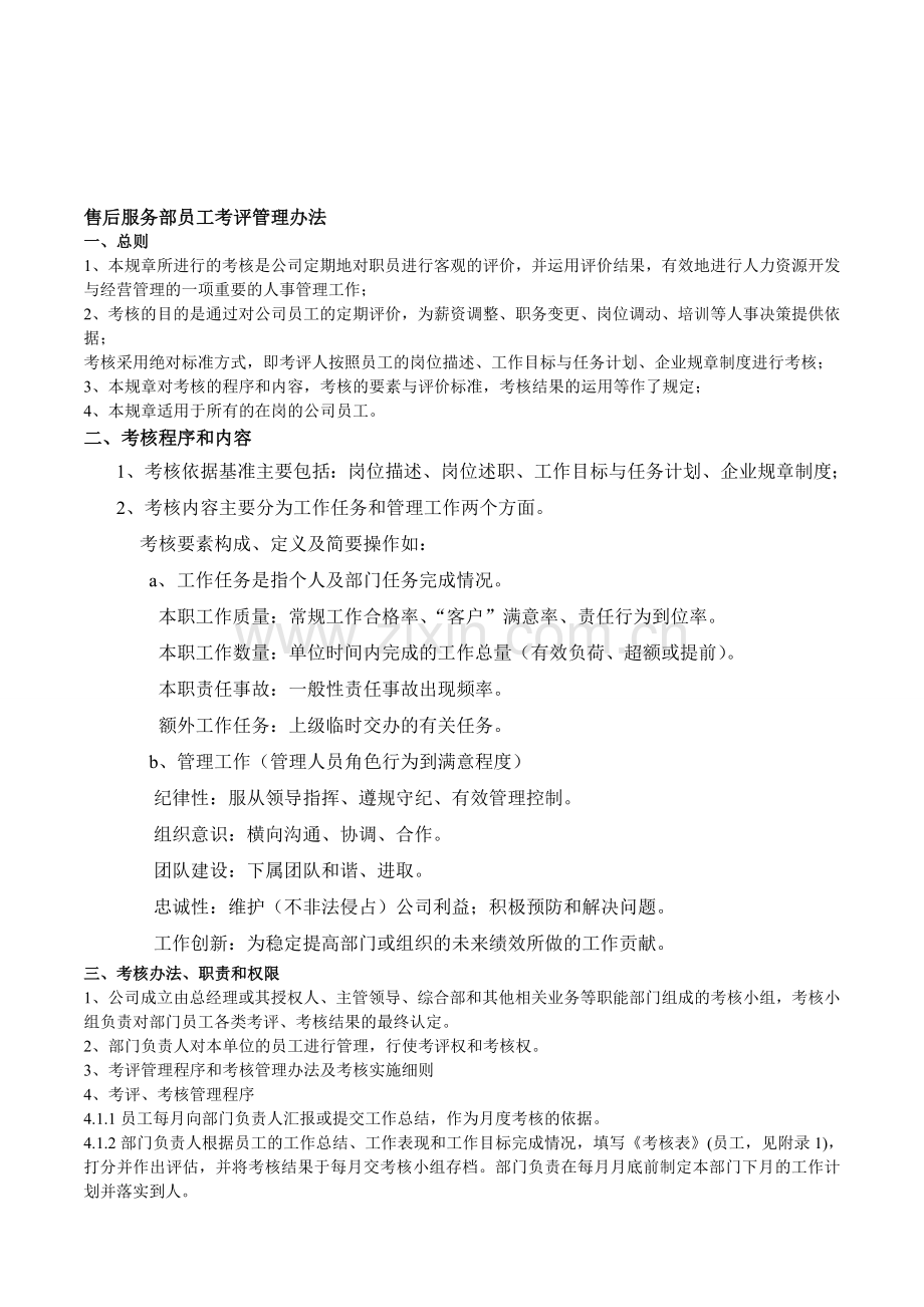2016售后服务部考核方法.doc_第1页
