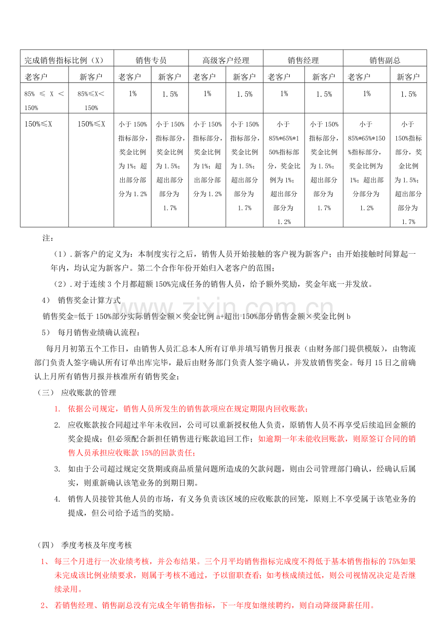 电器公司销售部门薪金及费用制度.doc_第2页