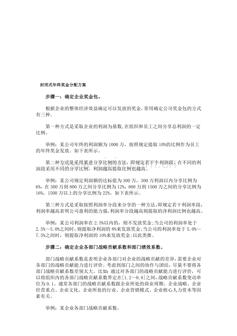 封闭式年终奖金分配方案(资料).doc_第1页