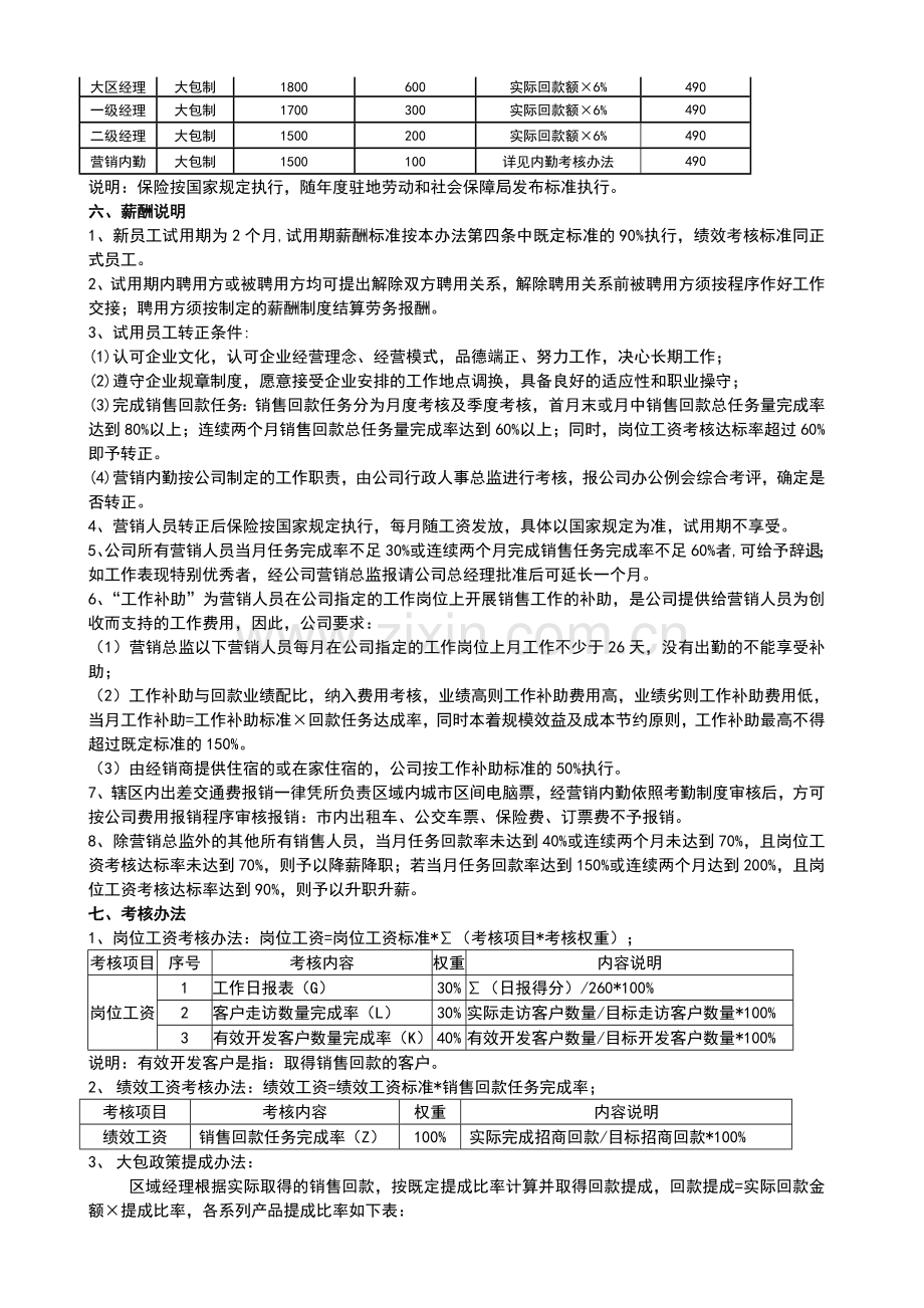 营销员工薪资考核办法..doc_第2页