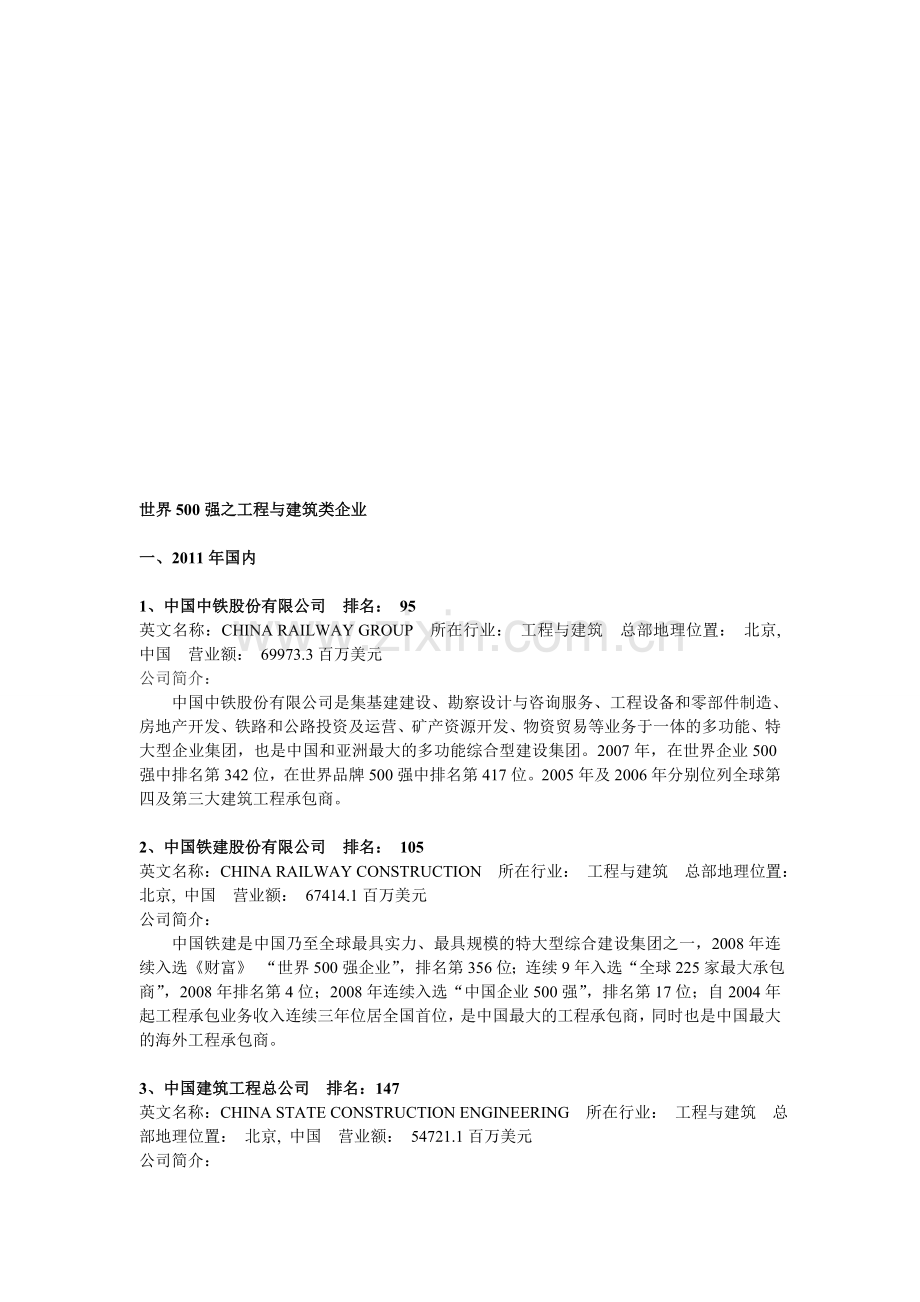 世界500强之工程与建筑类企业.doc_第1页