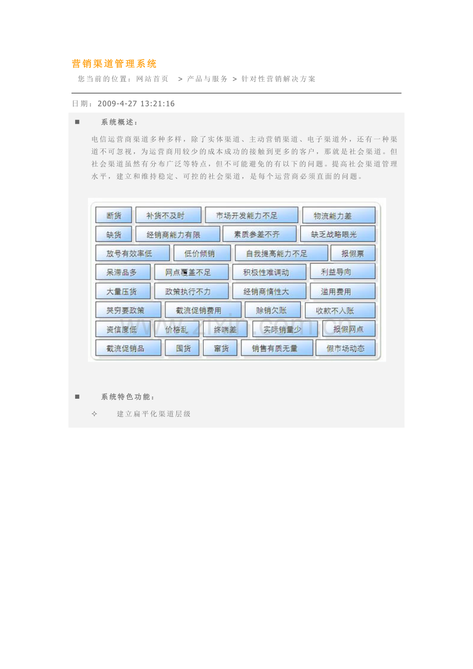 营销渠道管理系统.docx_第1页