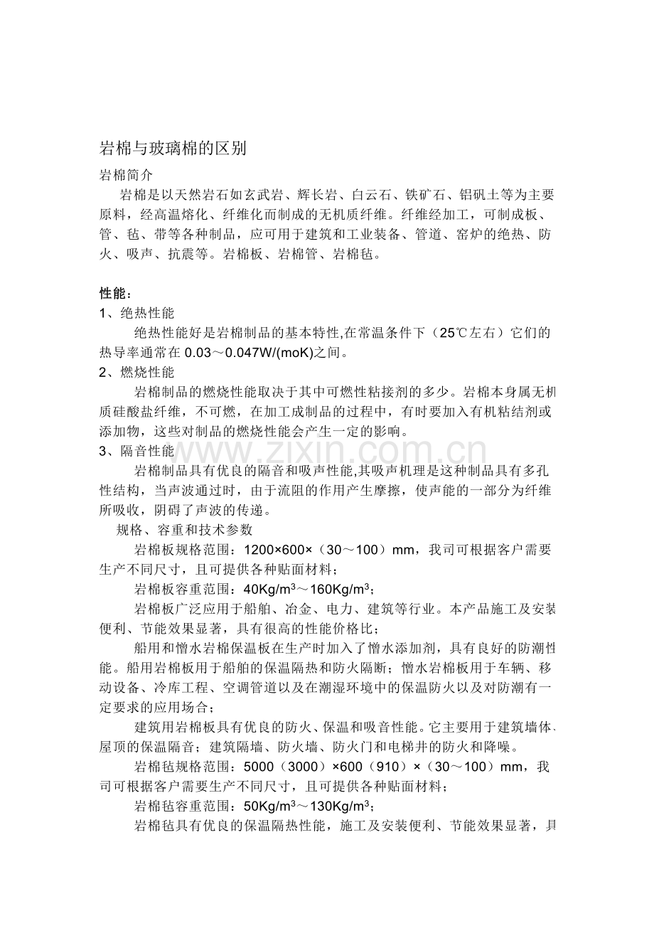 岩棉与玻璃棉的区别.doc_第1页