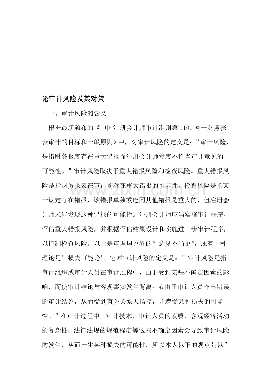 论审计风险及其对策.doc_第1页
